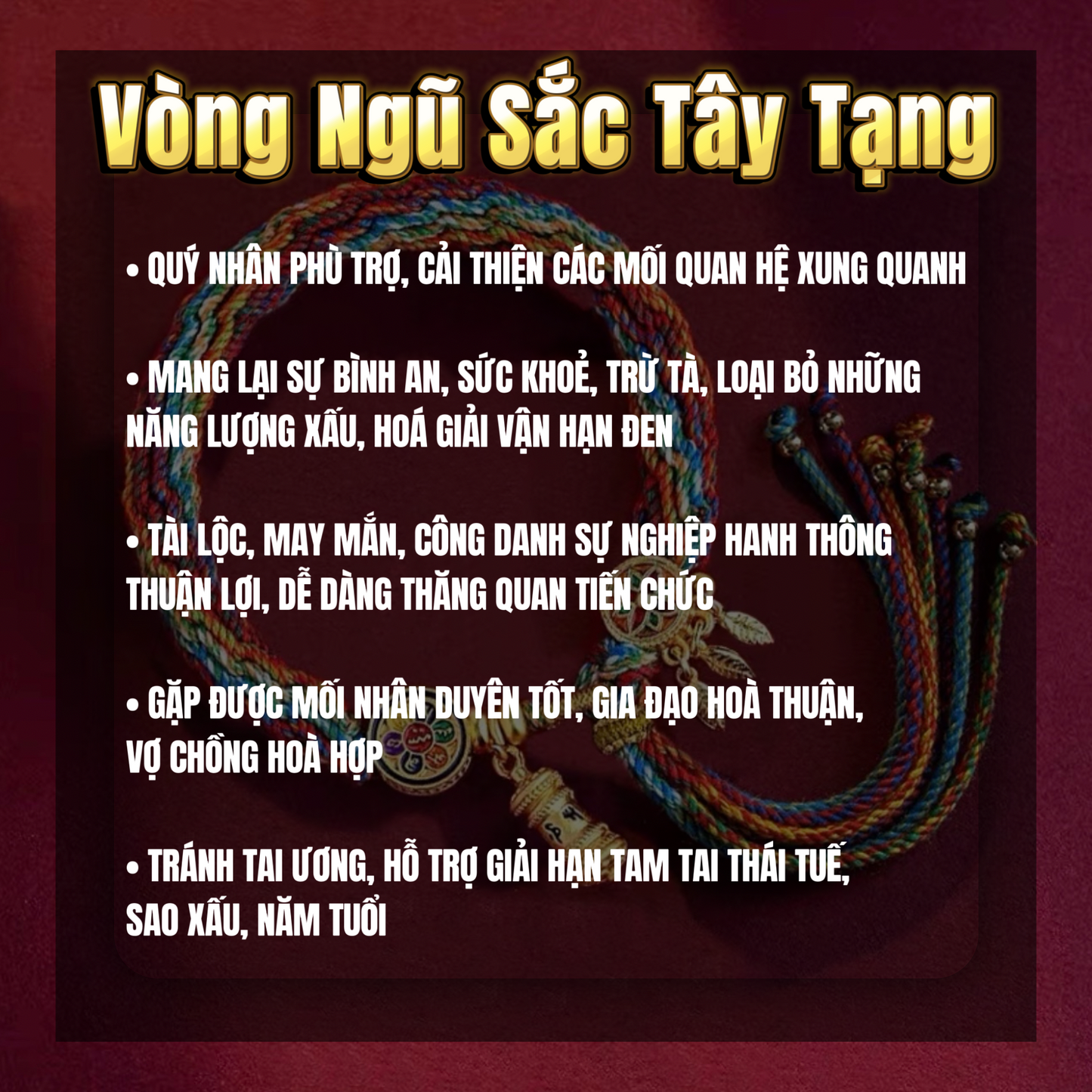 Vòng Ngũ Sắc Tây Tạng Kinh Luân