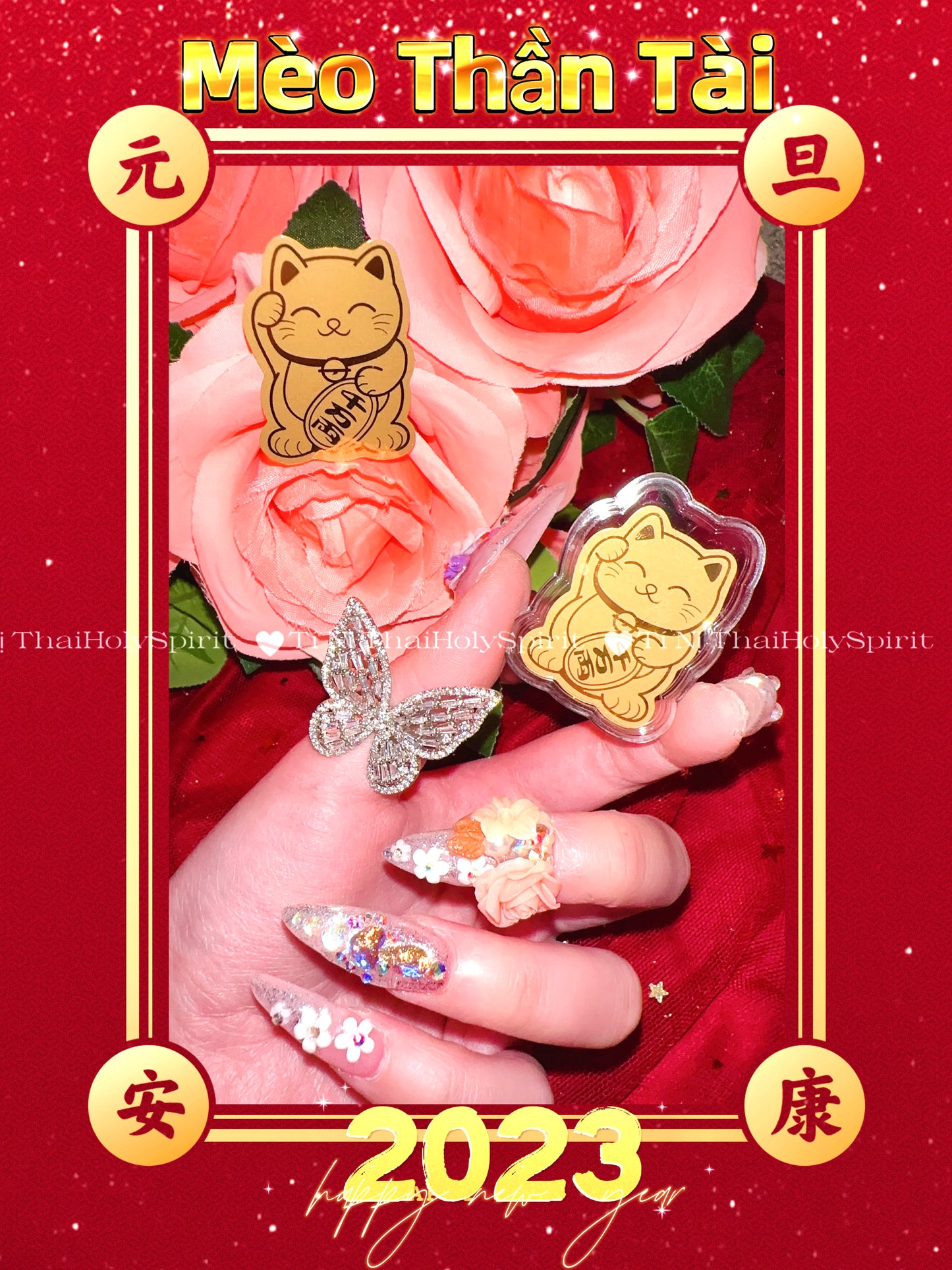 Mèo Thần Tài Mạ Vàng