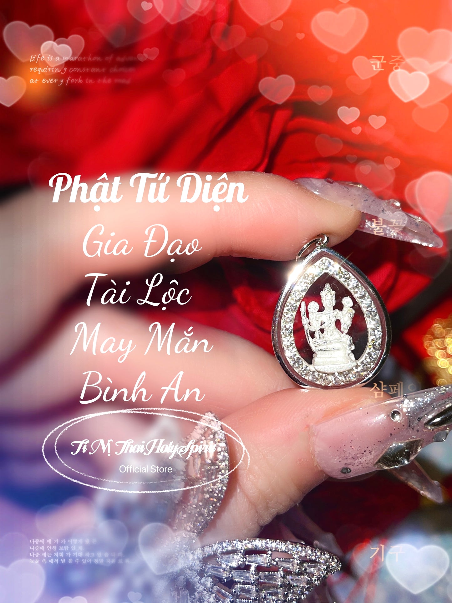 Mặt Dây Chuyền Phật Tứ Diện