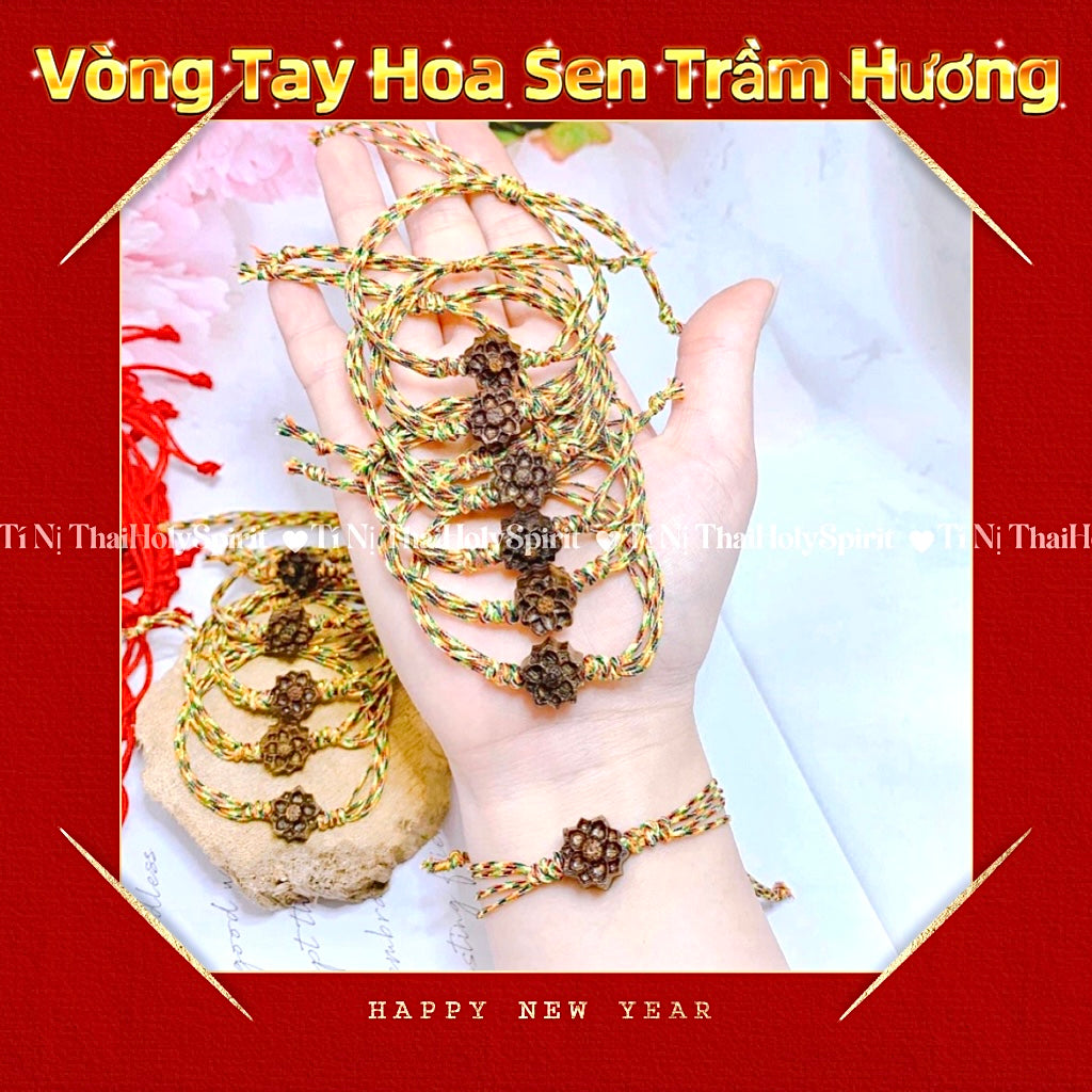 Vòng Tay Hoa Sen Trầm Hương