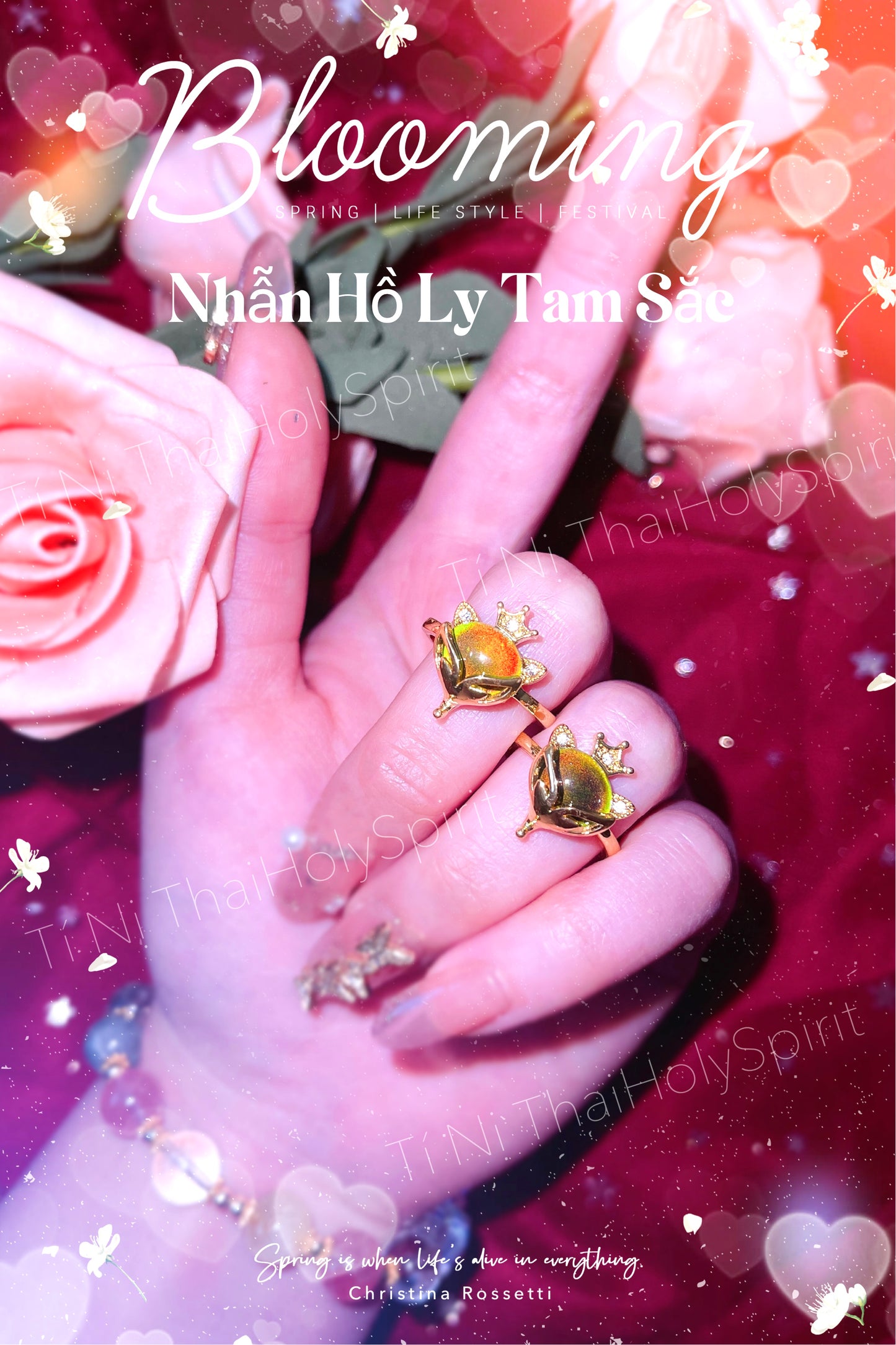 Nhẫn Hồ Ly Vương Miệng Tam Sắc