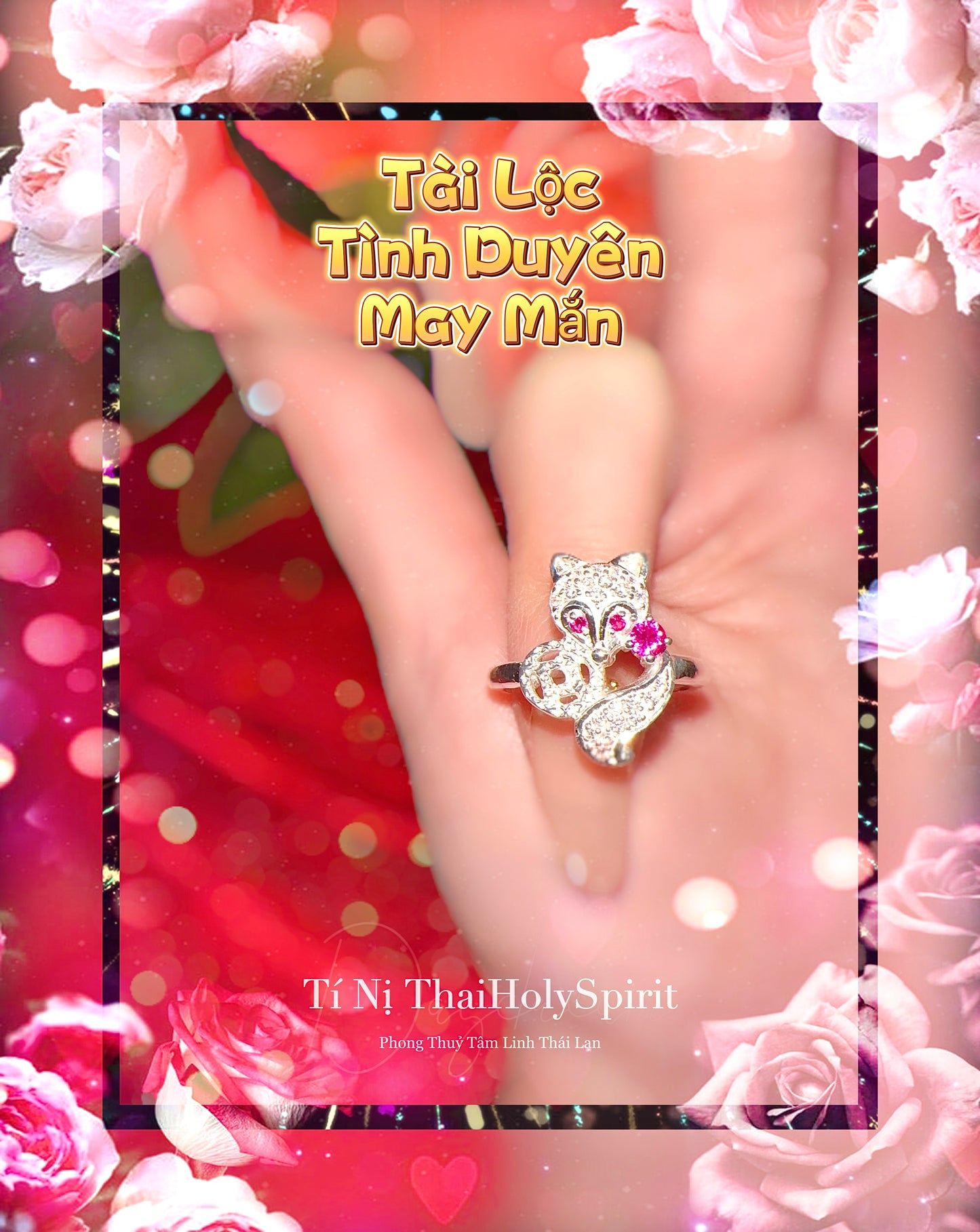 Nhẫn Hồ Ly Kim Tiền Bạc 925