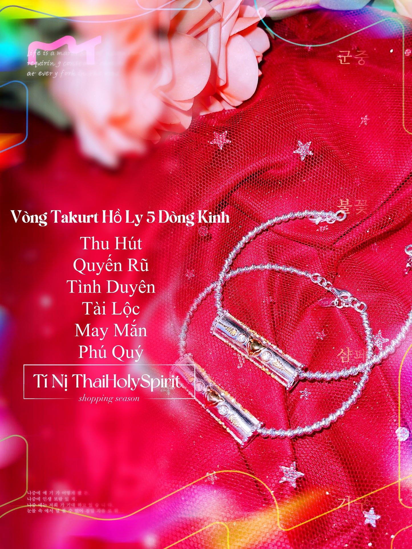 Vòng takurt hồ ly 5 dòng kinh