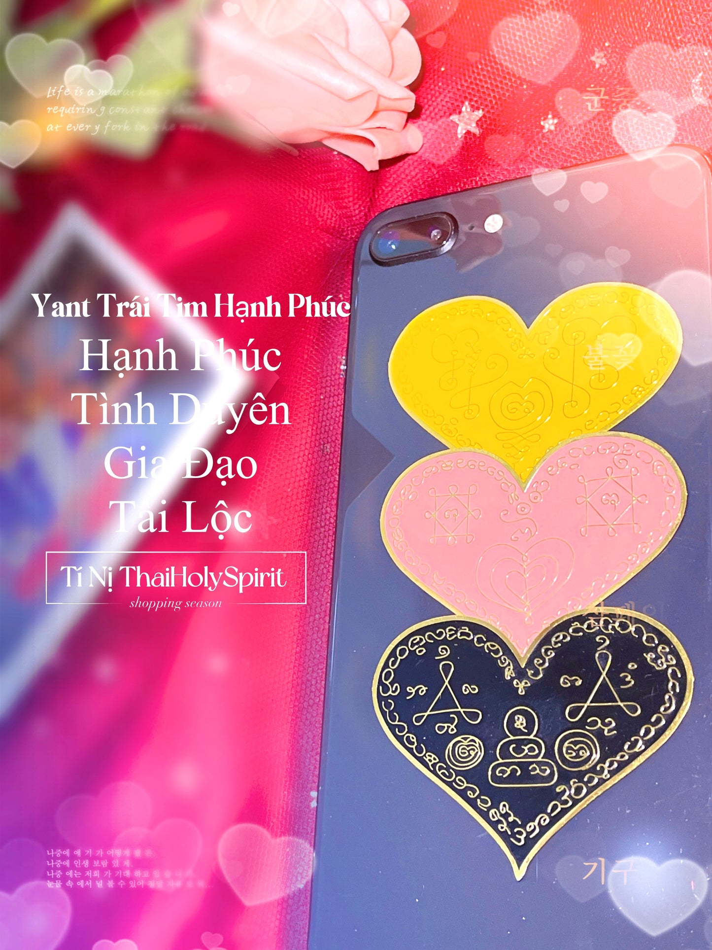 Set Yant Trái Tim Hạnh Phúc