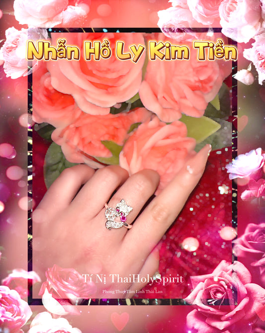 Nhẫn Hồ Ly Kim Tiền Bạc 925